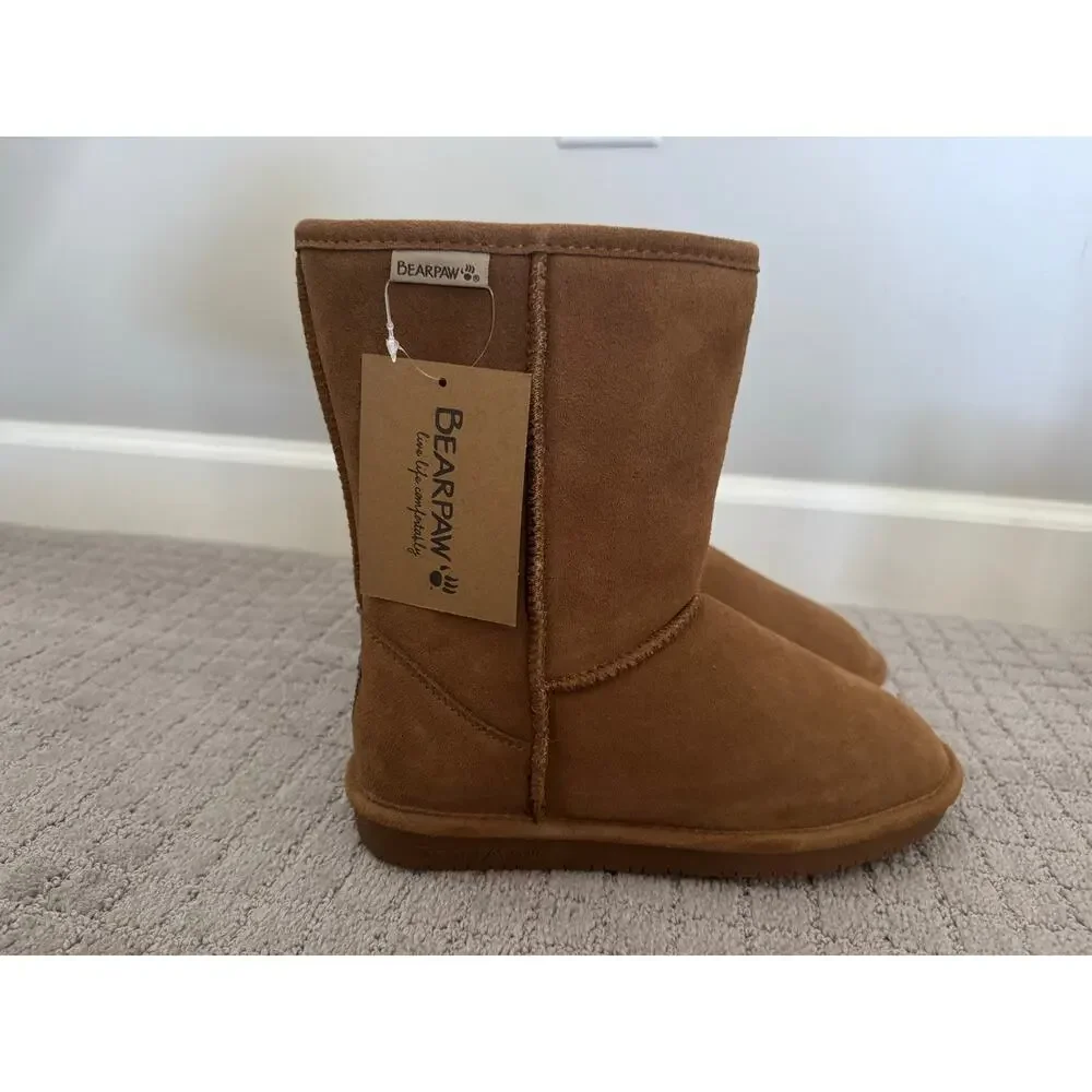 NWT Bearpaw Suede Shorty Boot in Eggplant SZ 8